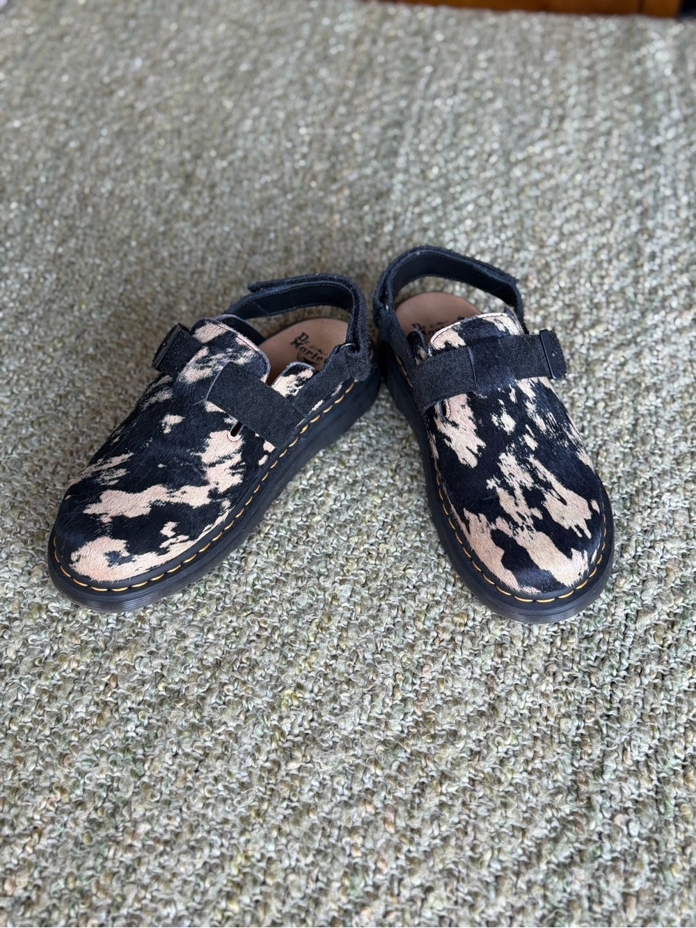 Dr. Martens Jorge II Hair-On Cow Print Slingback Mules, Men’s 10 - Picture 2 of 3